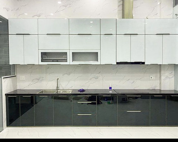 Mẫu tủ bếp nhôm kính giá rẻ